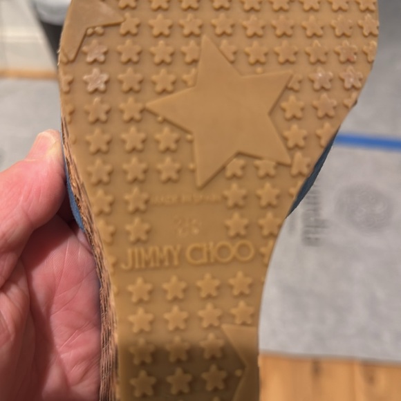 Jimmy Choo Blue suede Wedge Sandals - Picture 8 of 9